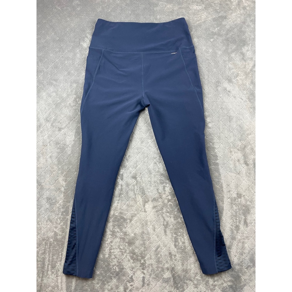 Mondetta Performance Plus Luxury Leggings M Navy Blue Ruched Detail Pockets Yoga - Picture 2 of 10